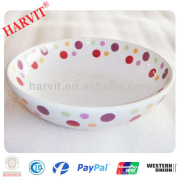 8'' Color Glaze Bowl with Colorful Dot